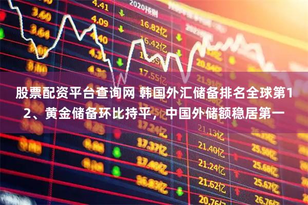 股票配资平台查询网 韩国外汇储备排名全球第12、黄金储备环比持平，中国外储额稳居第一